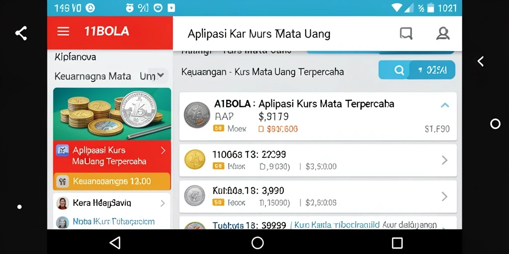 Antarmuka aplikasi 11BOLA menampilkan data kurs mata uang yang jelas.