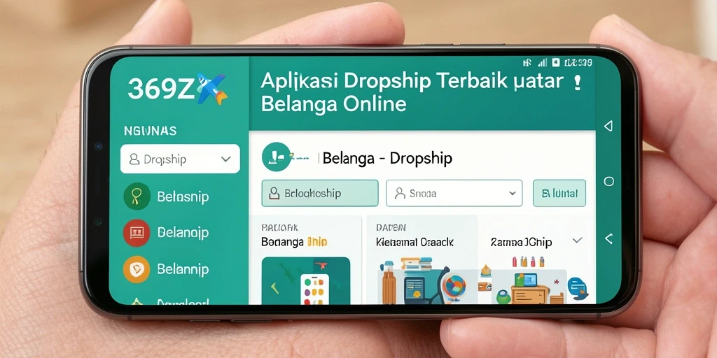 Antarmuka pengguna aplikasi Dropship 369ZK yang menarik dan mudah digunakan.