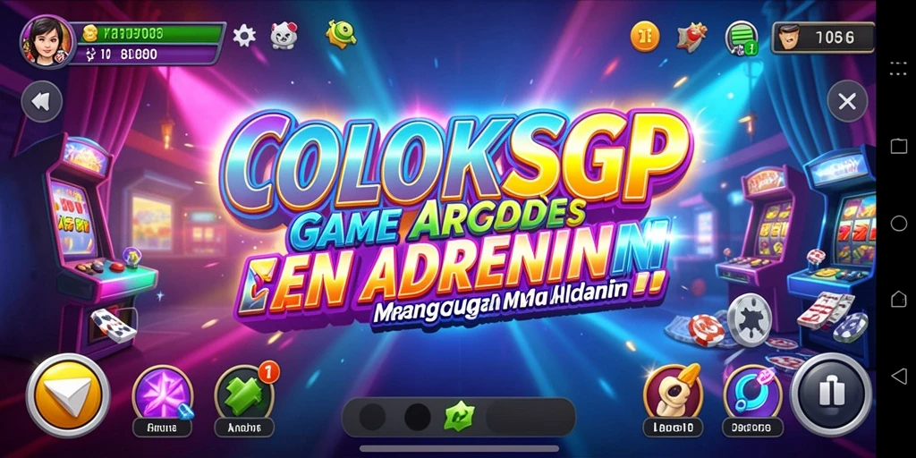 Screenshot antarmuka COLOKSGP menampilkan gameplay Arcade yang dinamis dan menarik.