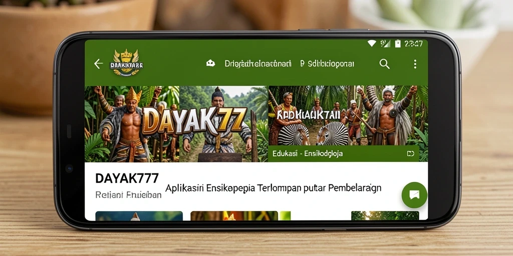 Antarmuka aplikasi DAYAK777 yang informatif dan interaktif.