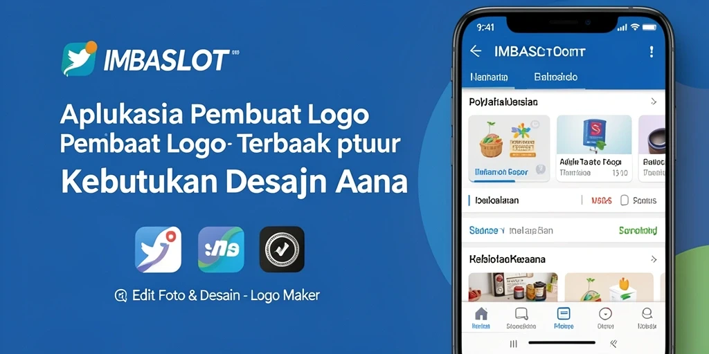 Tampilan antarmuka pengguna IMBASLOT dengan alat pembuat logo.
