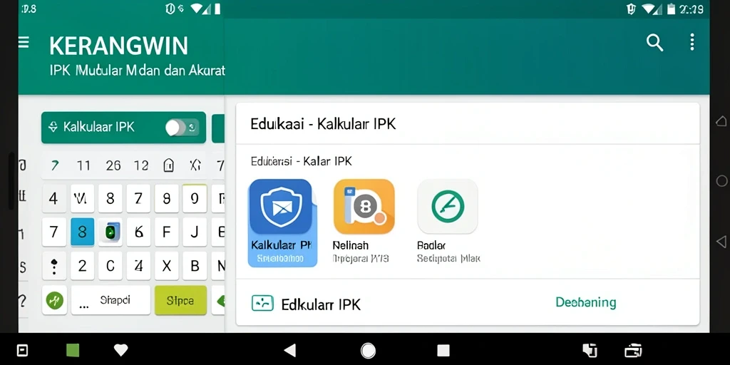Tampilan antarmuka KERANGWIN saat menghitung IPK dengan mudah.