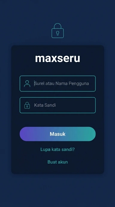 Tampilan halaman login maxseru